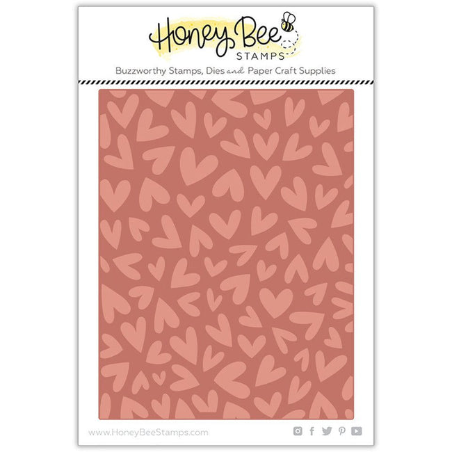 Foiled Fluttering Hearts A2 Cover Plate - Honey Bee Stamps