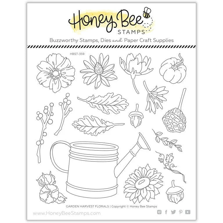 Garden Harvest Florals - 6x6 Photopolymer Stamp Set - Retiring - Honey Bee Stamps