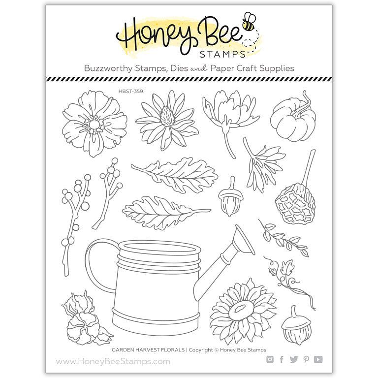 Garden Harvest Florals - 6x6 Stamp Set - Honey Bee Stamps
