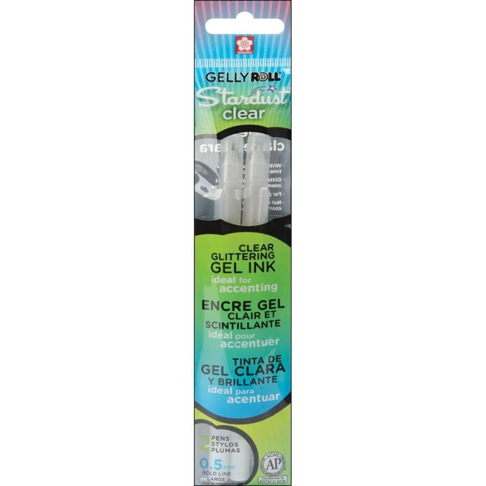 Gelly Roll Stardust Bold 2/Pkg - 0.5mm Clear Glitter - Honey Bee Stamps