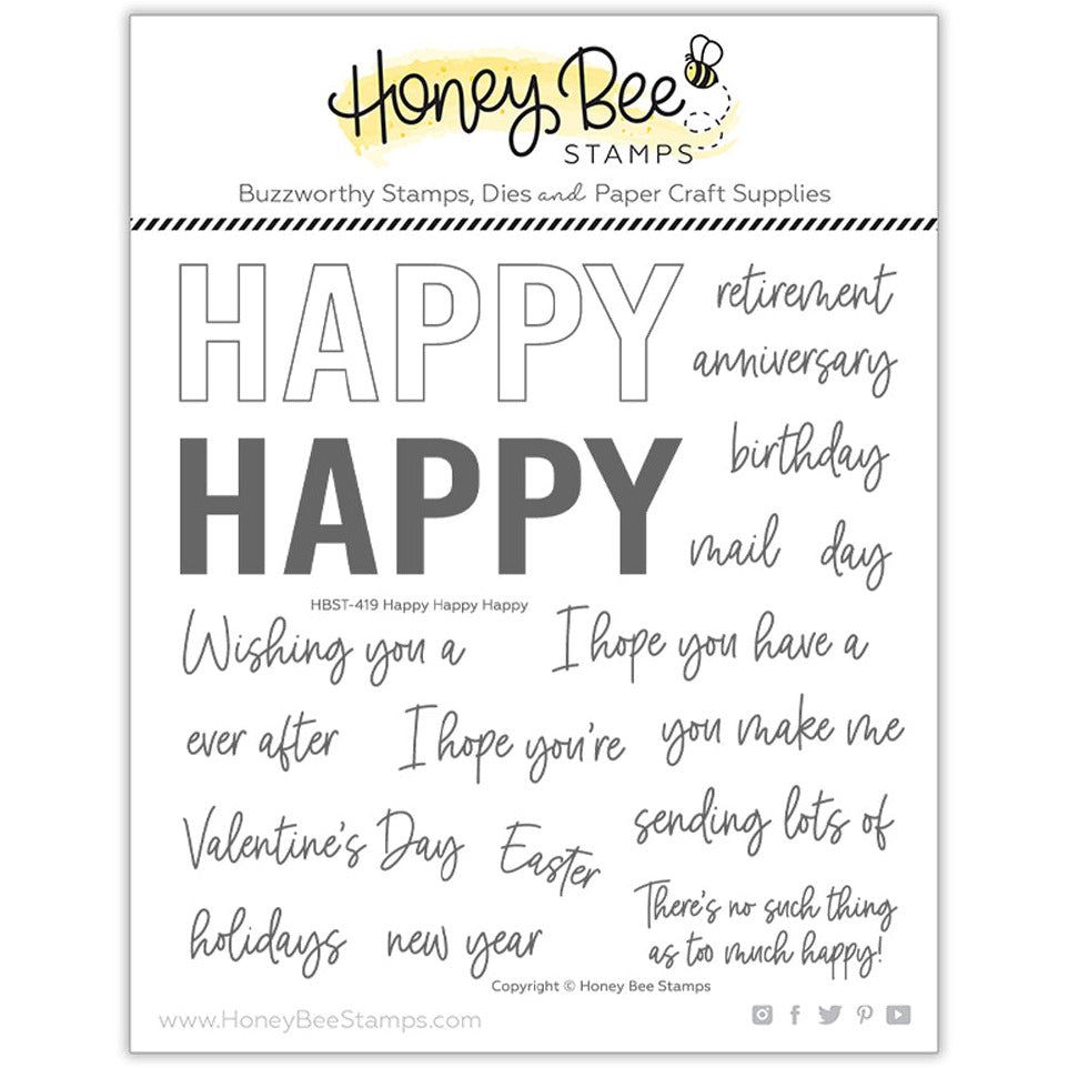 Happy Happy Happy - 6x6 Stamp Set - Honey Bee Stamps
