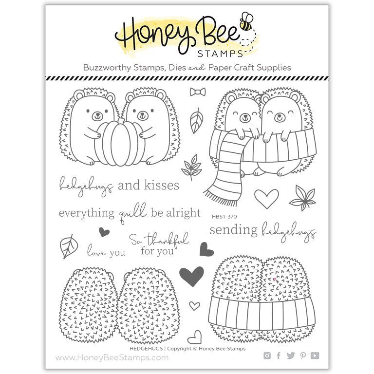 Hedgehugs - 6x6 Photopolymer Stamp Set - Retiring - Honey Bee Stamps
