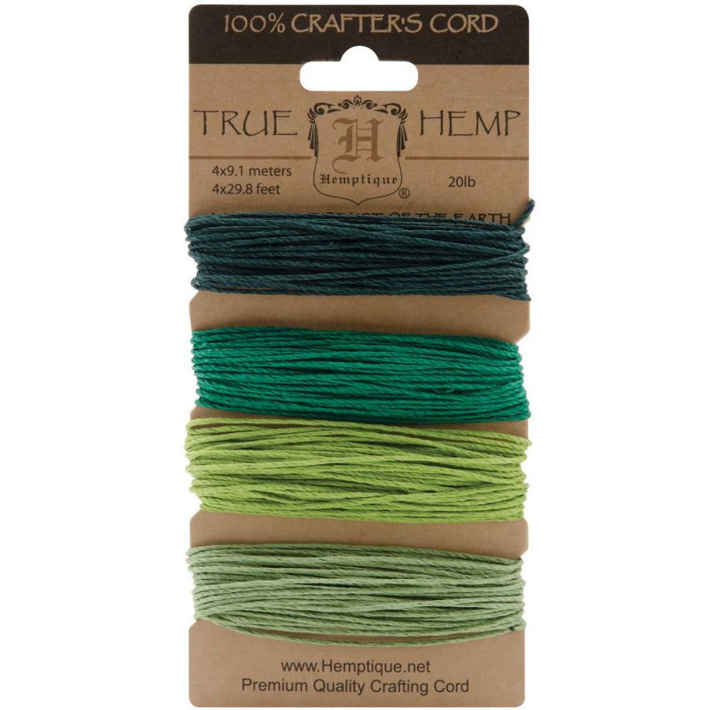Hemp Cord 20 lb Set of 4 - Emerald - Honey Bee Stamps