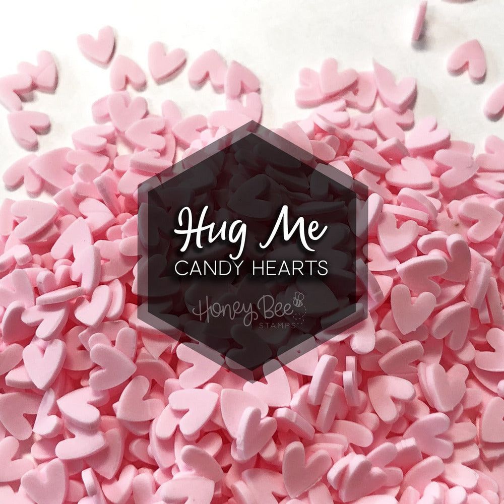 Hug Me - Pink Clay Heart Embellishments - Honey Bee Stamps