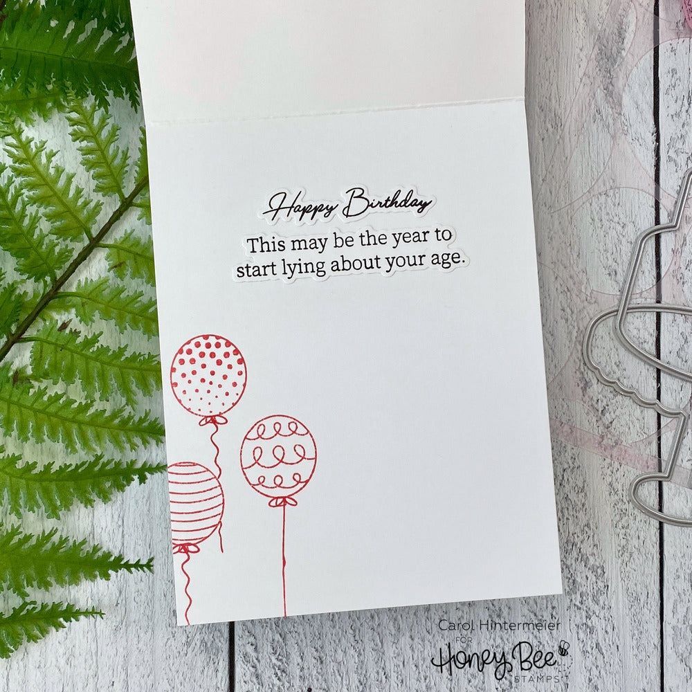 Inside: Snarky Birthday Sentiments - 4x6 Photopolymer Stamp Set - Honey Bee Stamps