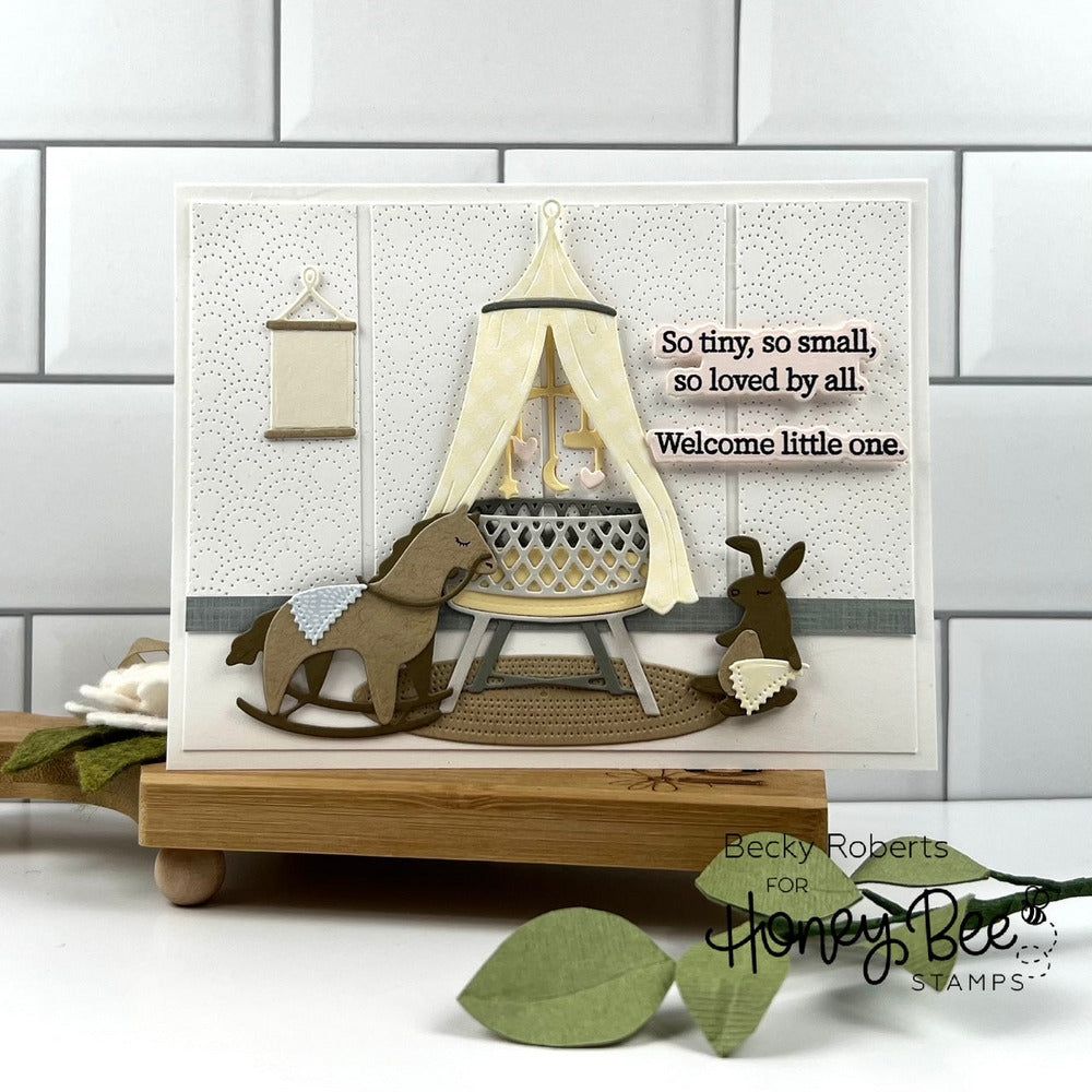 Inside: Welcome Baby Sentiments - 6x6 Photopolymer Stamp Set - Honey Bee Stamps