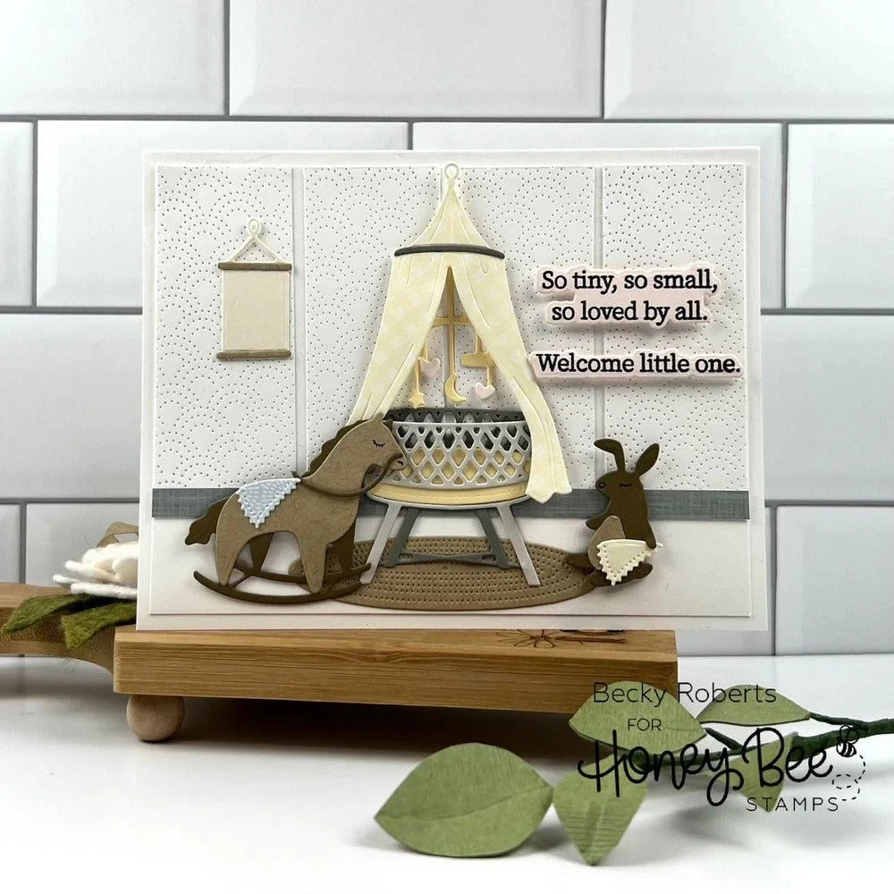 Inside: Welcome Baby Sentiments - 6x6 Photopolymer Stamp Set - Honey Bee Stamps