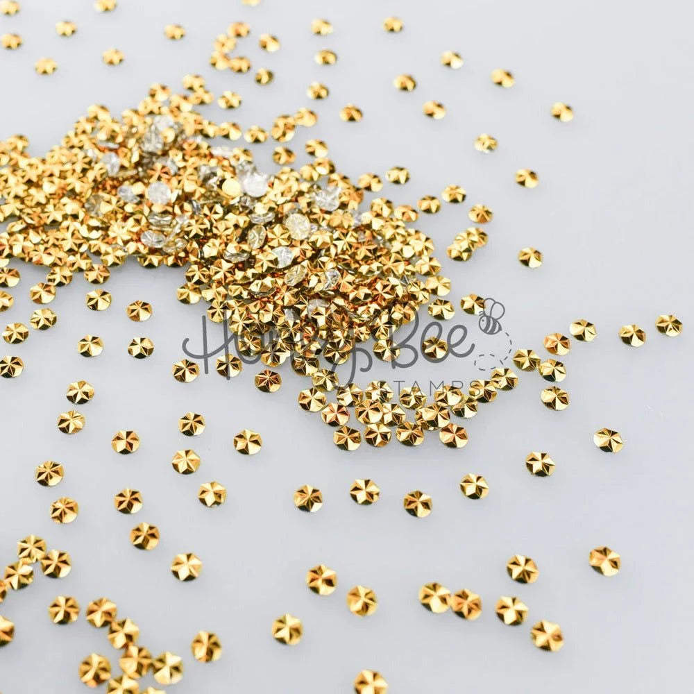 Jewel of Gold - 5mm Star Faceted Rhinestones - Honey Bee Stamps