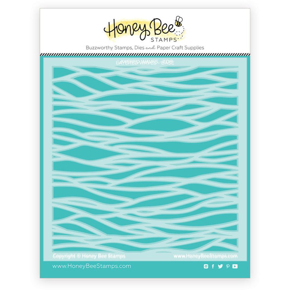 Layered Waves - Set of 2 - 6"x6" Layering Stencils - Honey Bee Stamps