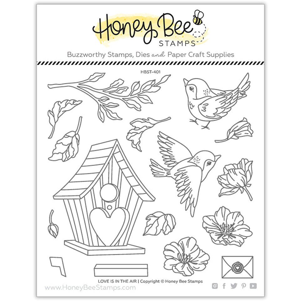 Love Is In The Air - 6x6 Photopolymer Stamp Set - Honey Bee Stamps