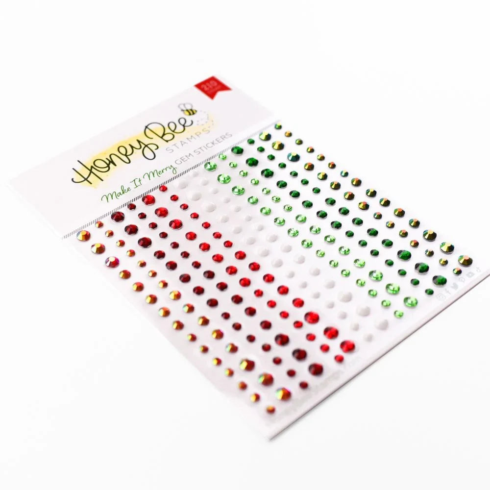 Make It Merry Gem Stickers - 210 Count - Honey Bee Stamps