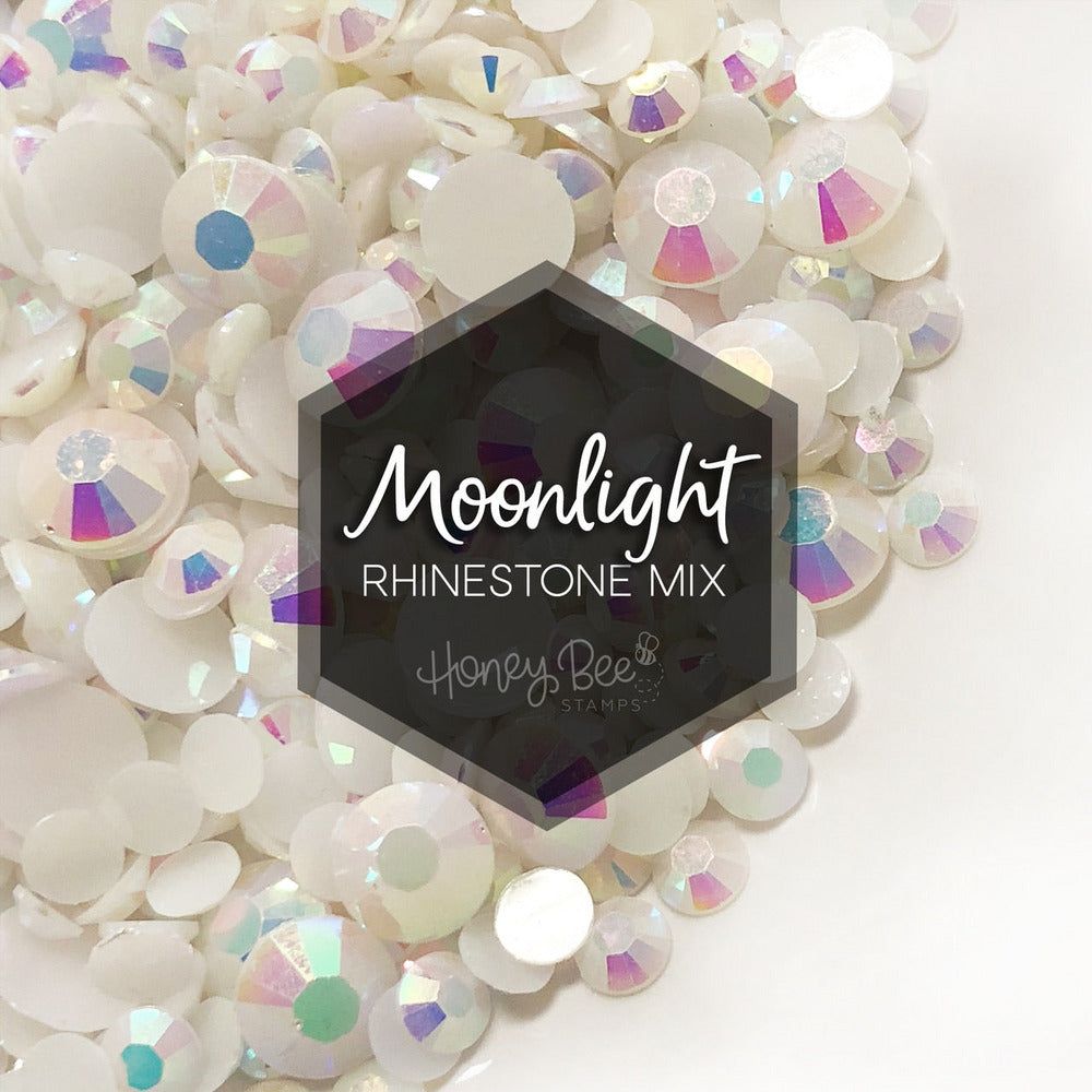 Moonlight - White Iridescent Flat Back Jelly Rhinestone Mix - Honey Bee Stamps