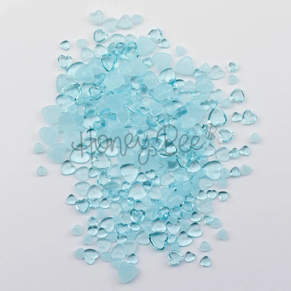 Ocean Blue - Acrylic Hearts Mix - Honey Bee Stamps
