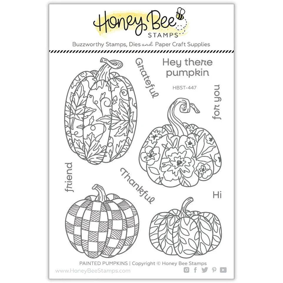 Painted Pumpkins - 4x5 Photopolymer Stamp Set - Honey Bee Stamps