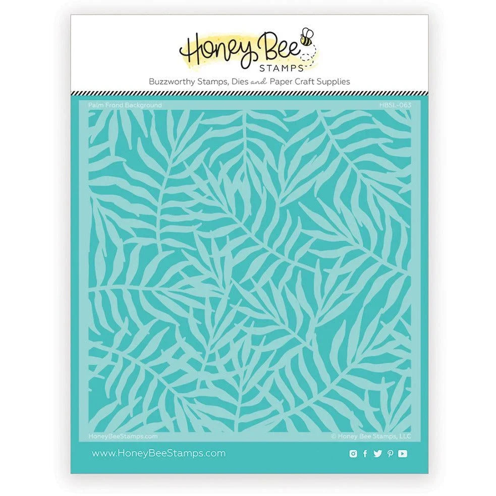 Palm Frond - 6"x6" Background Stencil - Retiring - Honey Bee Stamps