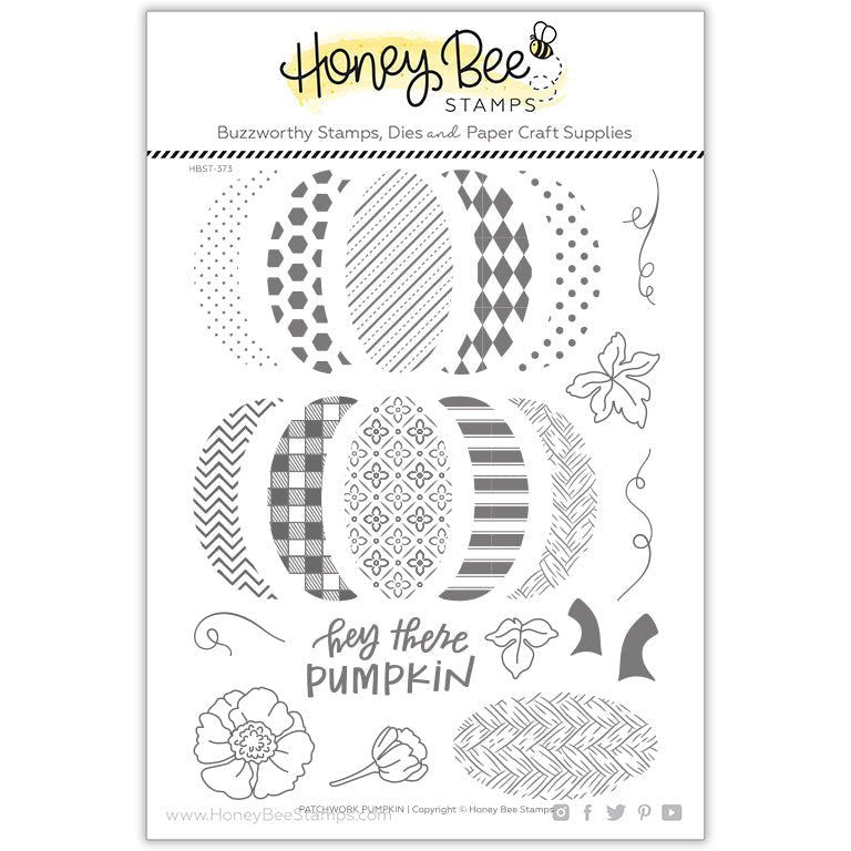 Patchwork Pumpkin - 6x8 Photopolymer Stamp Set - Honey Bee Stamps
