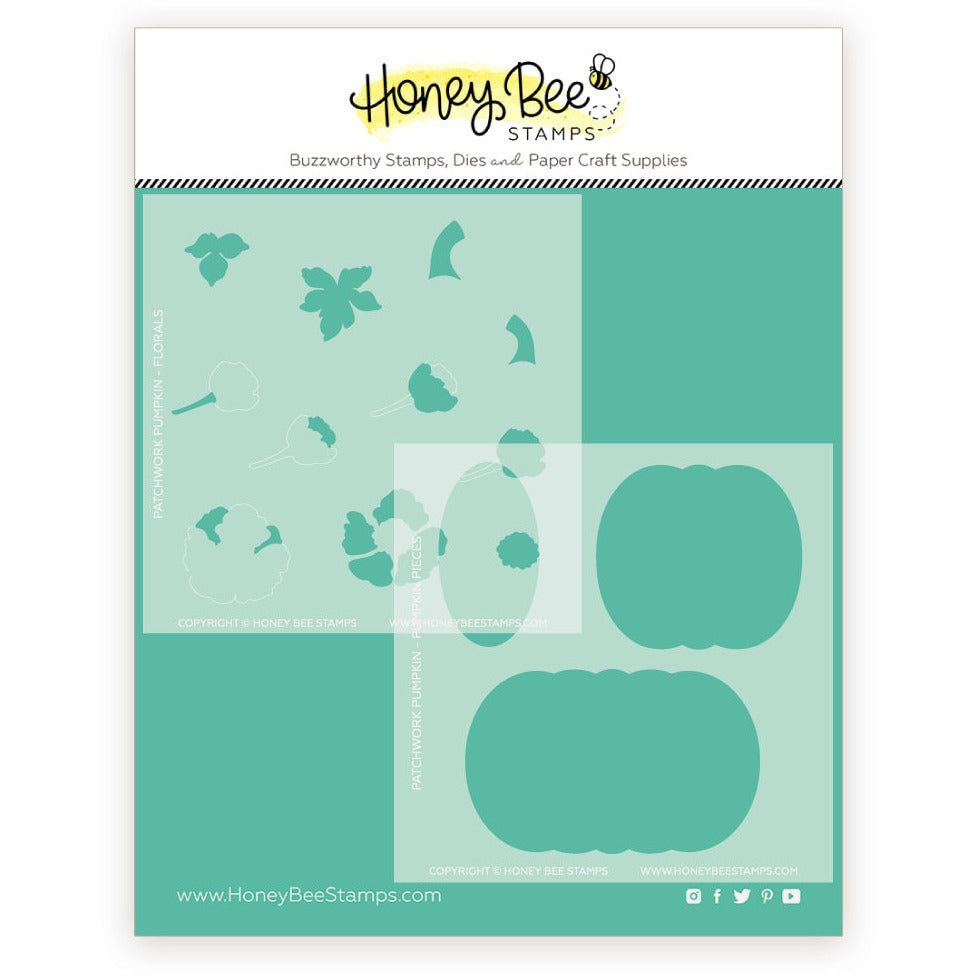 Patchwork Pumpkin - Set of 2 Stencils - Honey Bee Stamps