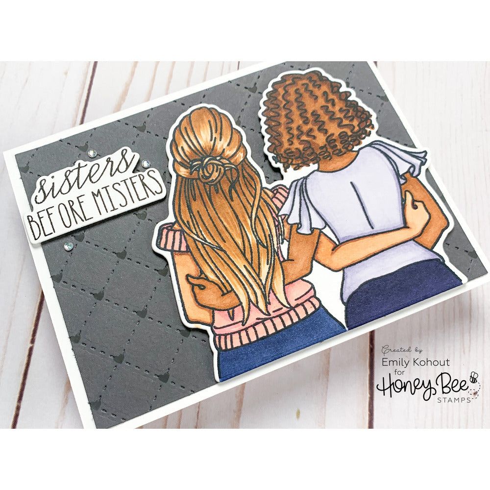 Quilted Hearts & Dots - Set of 2 Stencils - Honey Bee Stamps