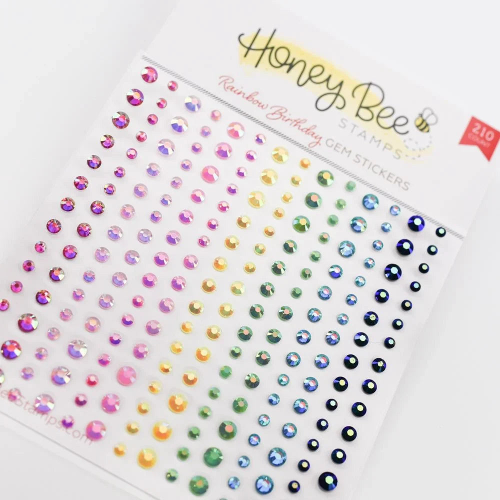 Rainbow Birthday Gem Stickers - 210 Count - Honey Bee Stamps