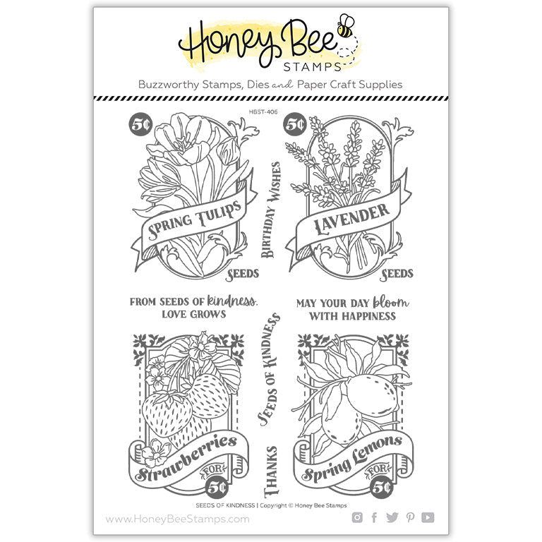 Seeds Of Kindness - 6x8 Photopolymer Stamp Set - Honey Bee Stamps