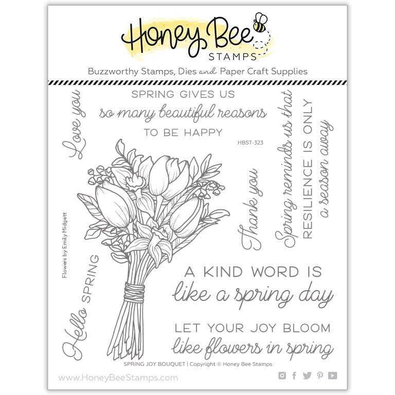 Spring Joy Bouquet - 6x6 Stamp Set - Retiring - Honey Bee Stamps