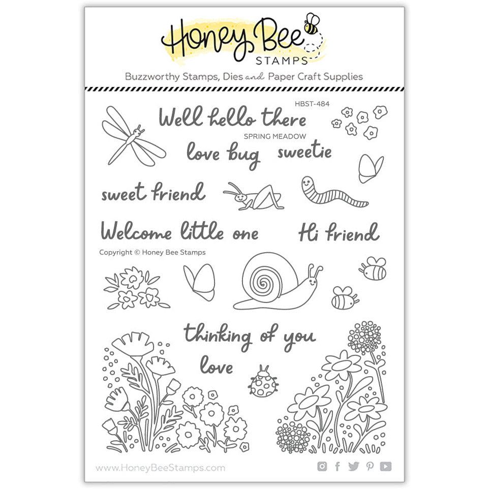 Spring Meadow - 5x6 Photopolymer Stamp Set - RETIRING - Honey Bee Stamps