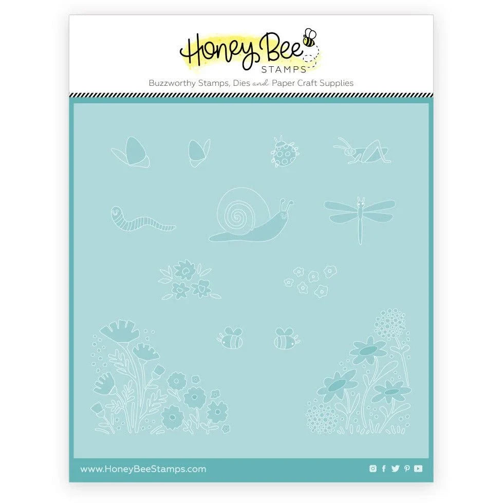 Spring Meadow - Set Of 4 - 6"x6" Coordinating Stencils - Retiring - Honey Bee Stamps