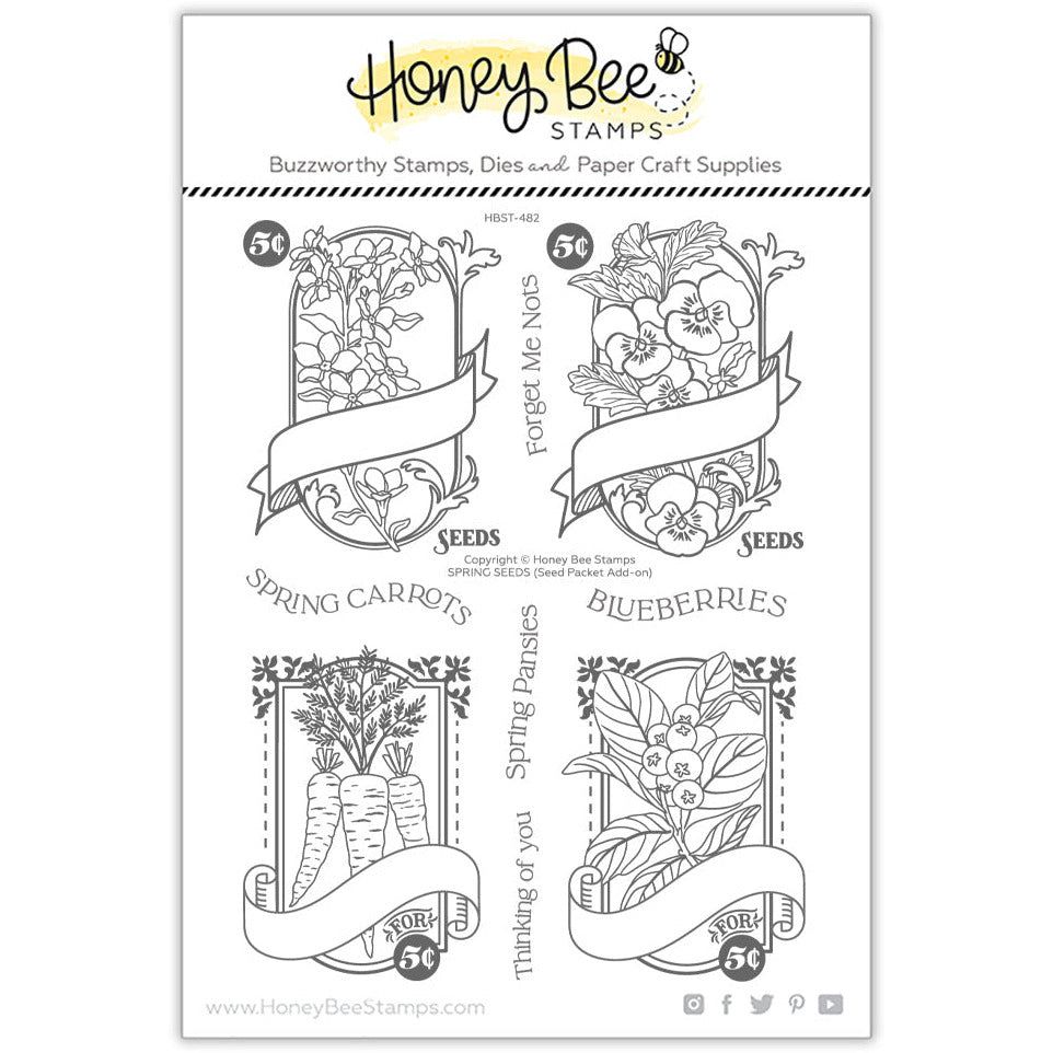 Spring Seeds - 6x8 Stamp Set - Honey Bee Stamps