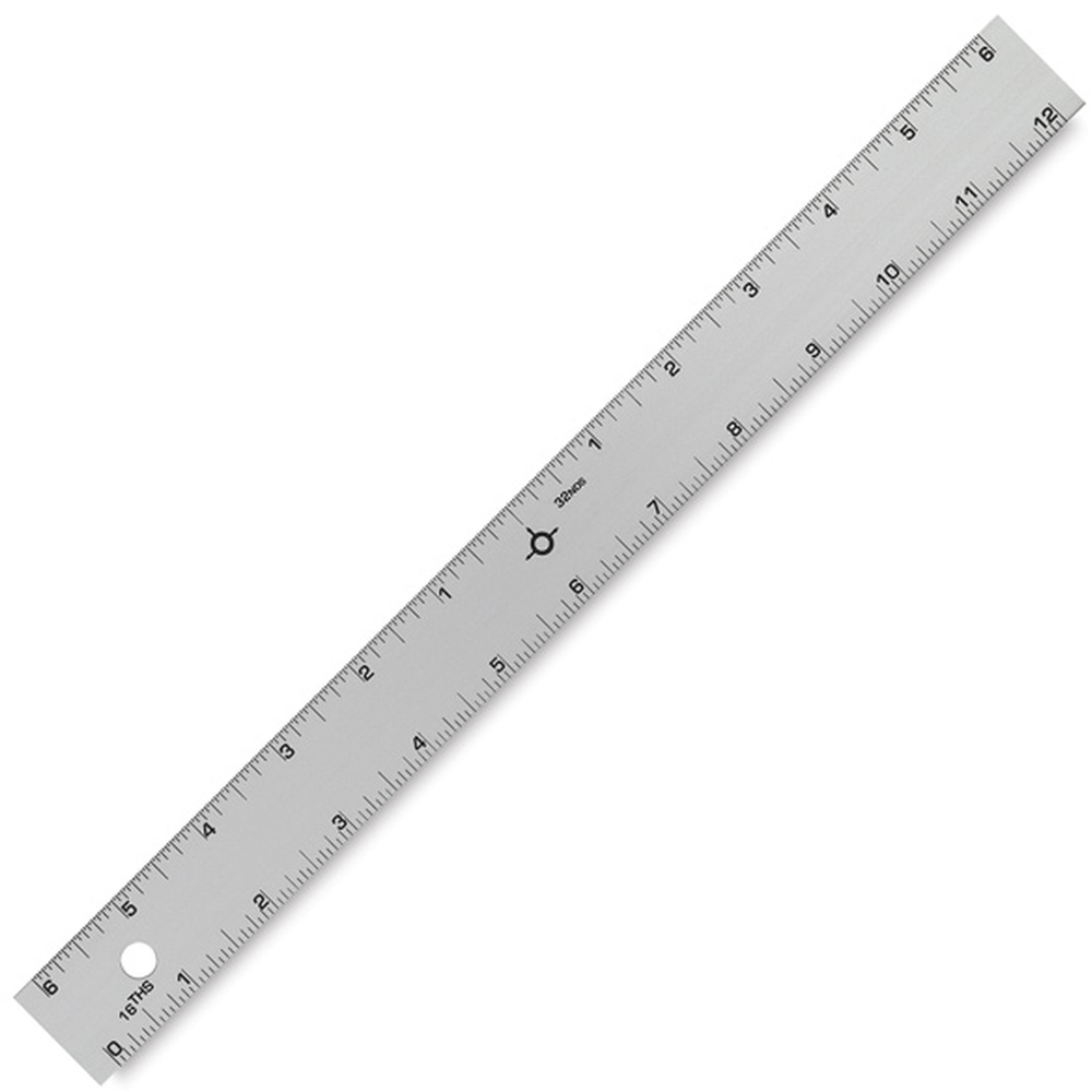 Straight Edge Ruler with Center - Finding Back 12” - Honey Bee Stamps