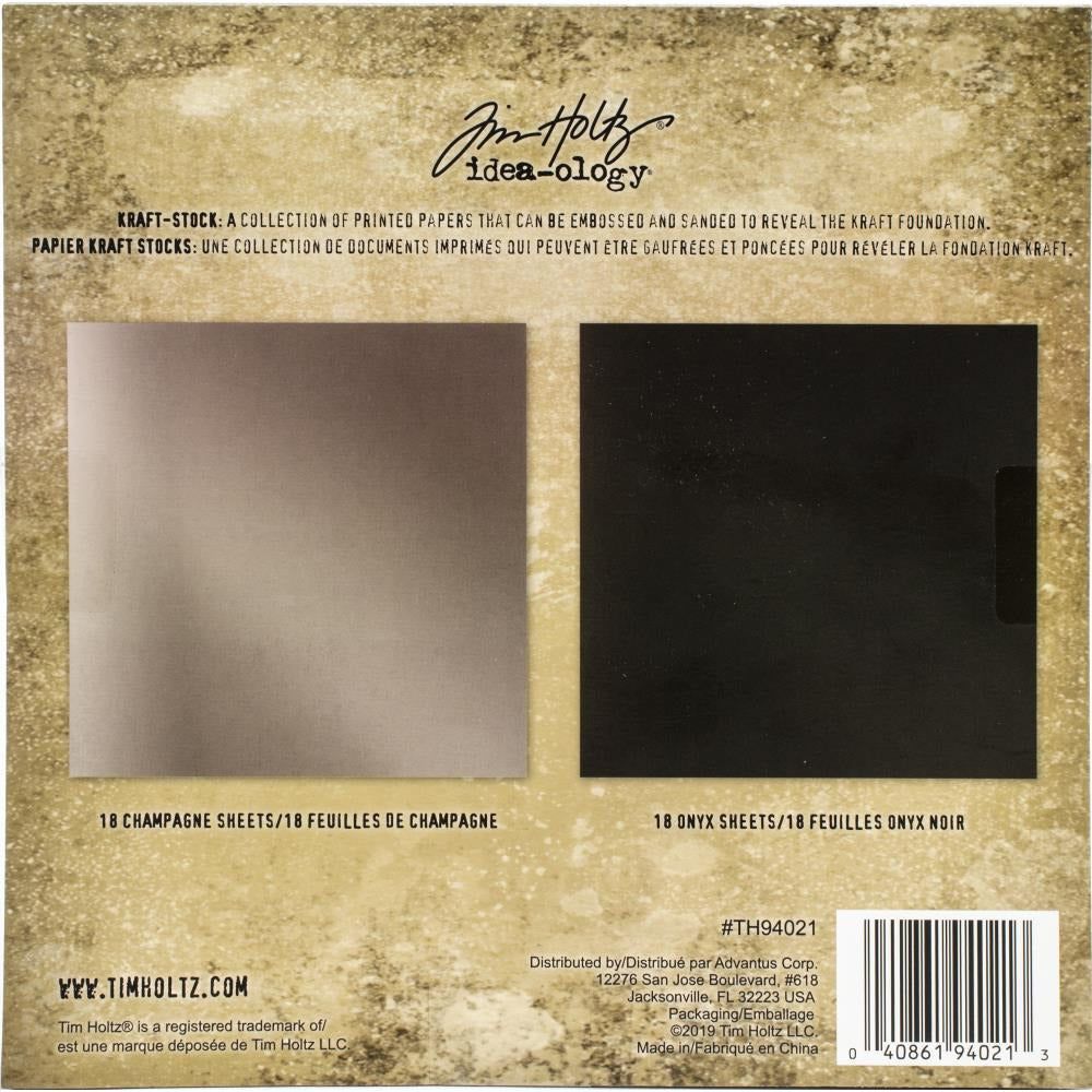 Tim Holtz Idea - Ology Kraft Stock Pad 8"X8" 36 Sheets - Metallic Cardstock - Honey Bee Stamps