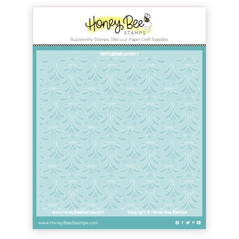 Under The Mistletoe - Set of 3 - 6"x6" Background Stencils - Honey Bee Stamps