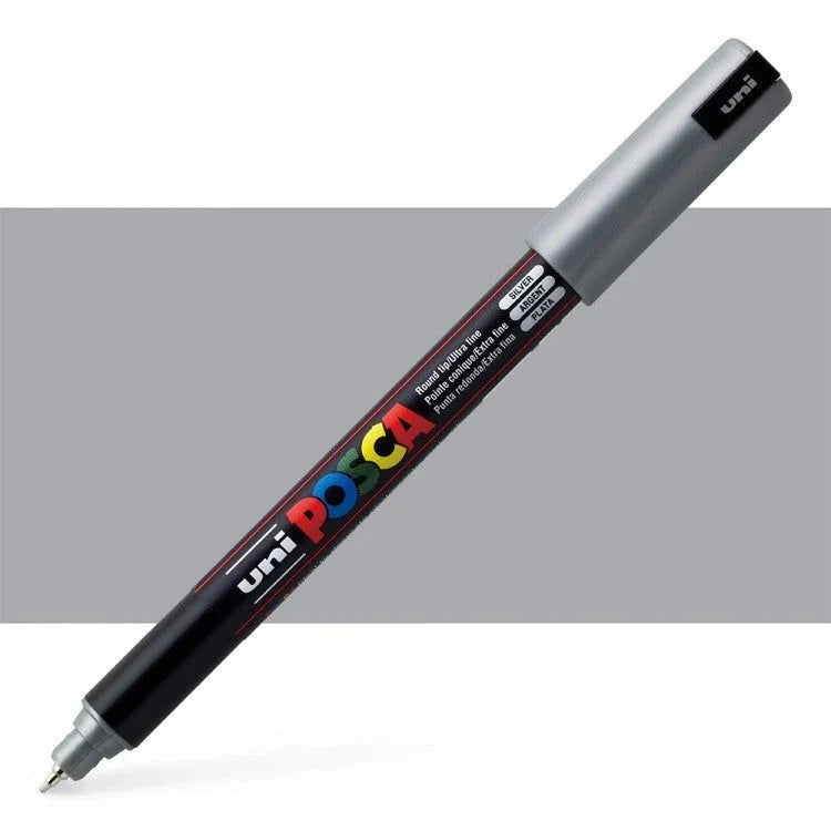 Uni Posca - PC - 1MR - Silver Extra - Fine Pin Tip Acrylic Paint Pen - Honey Bee Stamps