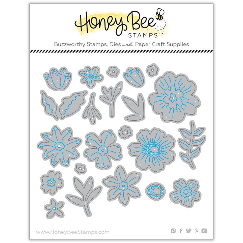 Whimsical Spring Flowers - Honey Cuts - Stand - Alone Dies - Honey Bee Stamps