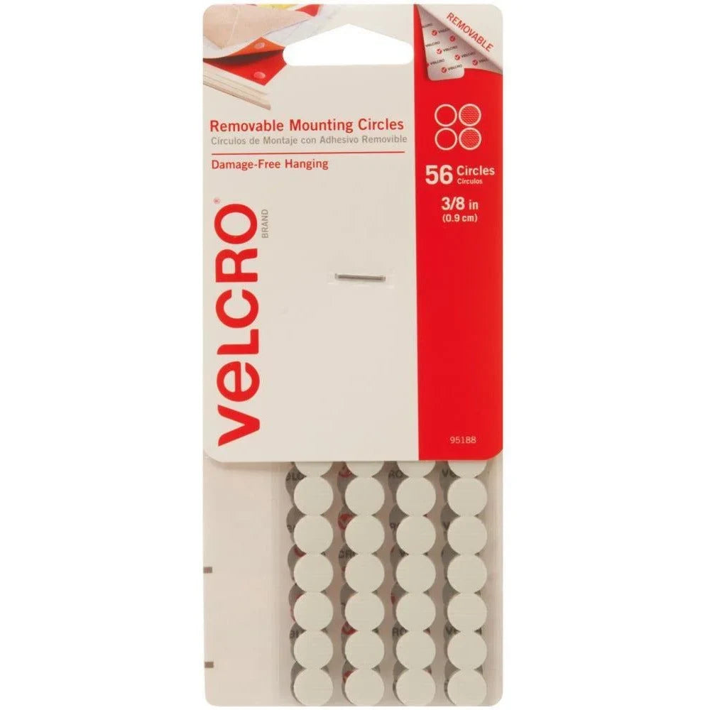 White Velcro Brand Small 3/8" Cirlces - 56 Piece Hook and Loop Closure Dots - Honey Bee Stamps