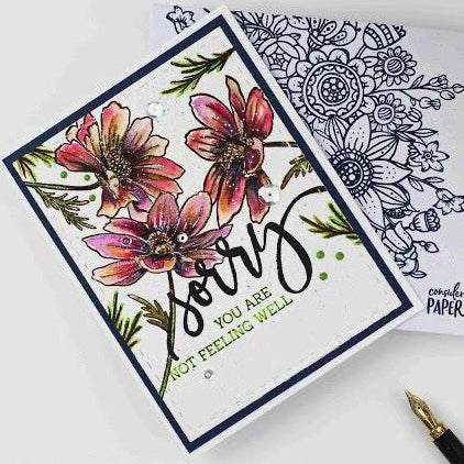 With Sympathy - 4x8 Stamp Set - Honey Bee Stamps