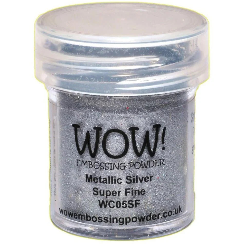 WOW! Metallic Glitter Embossing Powder - Metallic Silver Super Fine - Honey Bee Stamps