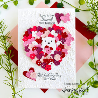 "Cute as a Button" Bear Hugs and Heart Valentine by Bobbi Lemanski