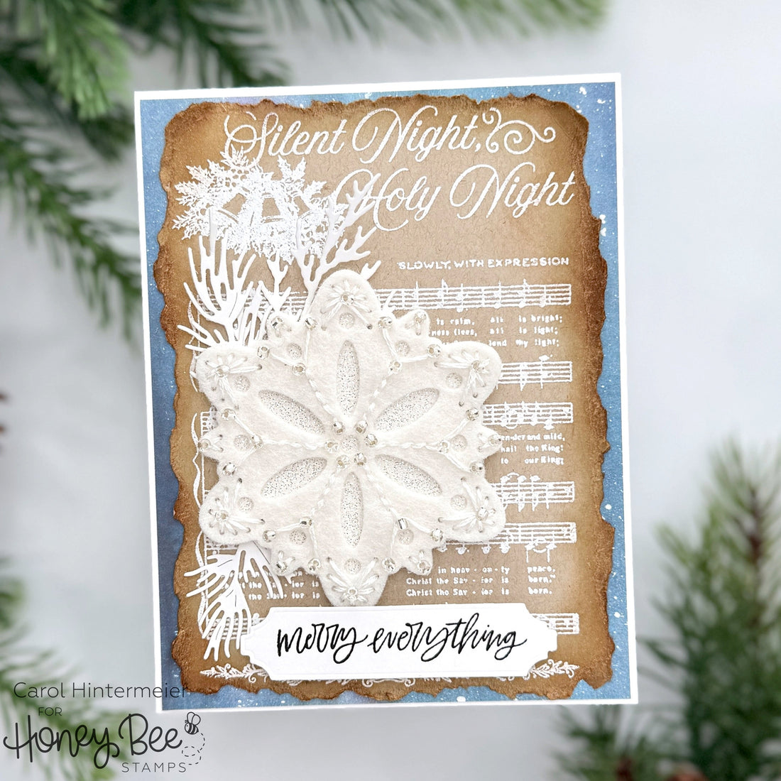 Merry Everything Holiday Card With The In Stitches: Snowflake