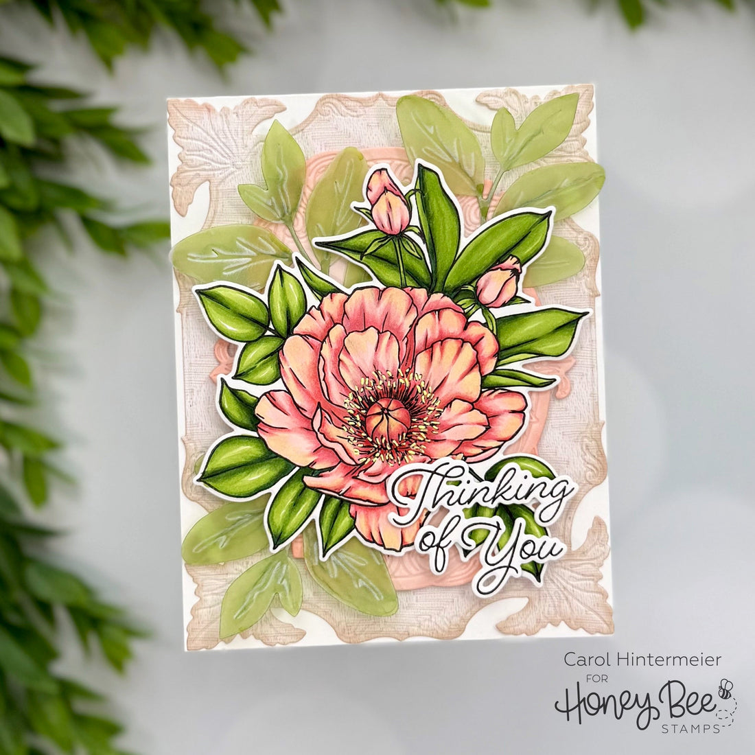 Thinking Of You Card With Perfect Peonies