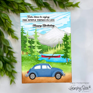 Vintage Bug Lake Scene Birthday Card