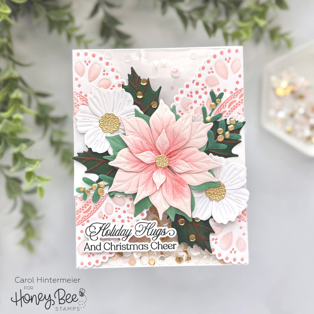 Holiday Hugs Shaker Card featuring the Wrapped In Blooms Kit