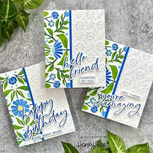 Make Three Easy Cards with the Folk Art Daisy Stencil Sets!