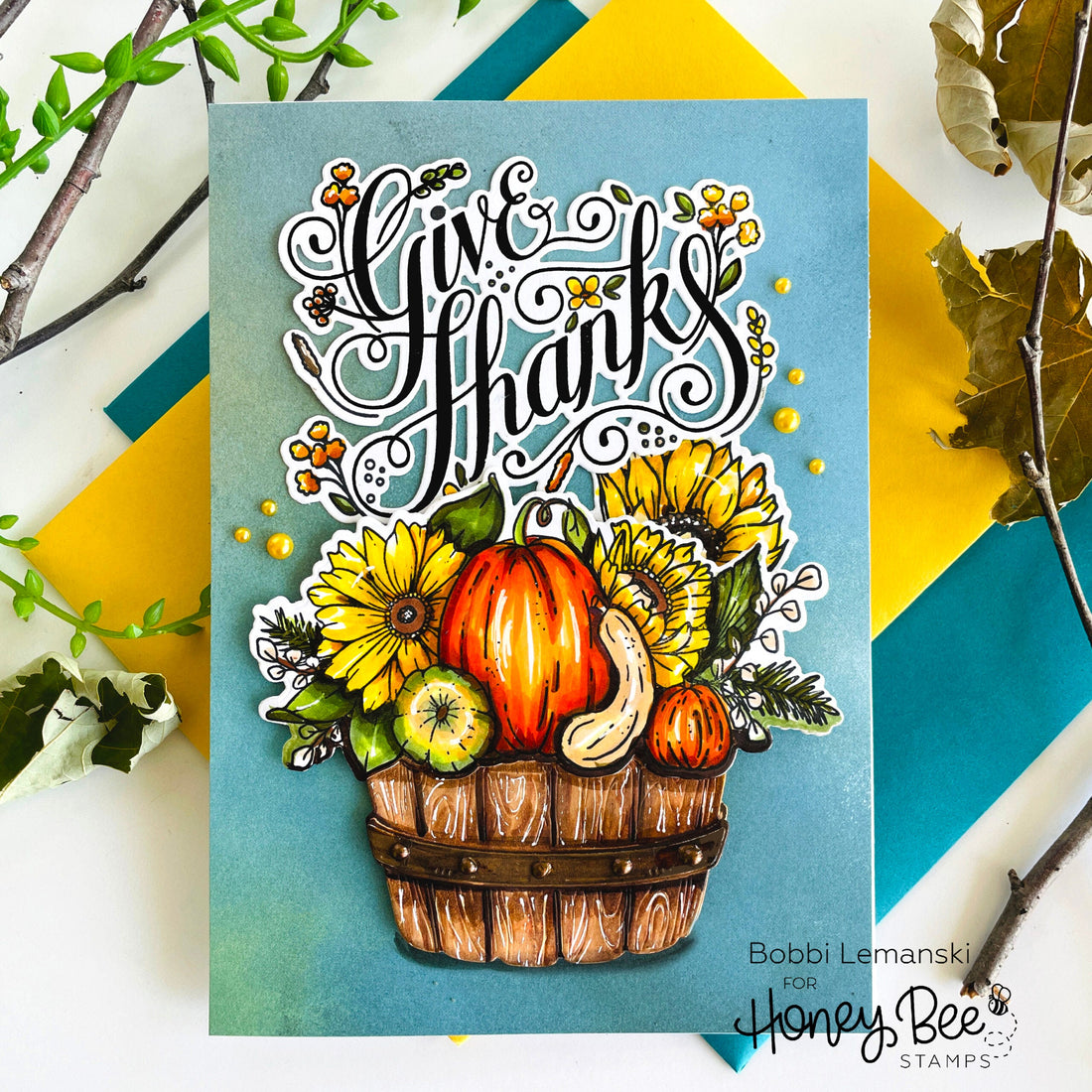 A Barrel of Thanks - Honey Bee Stamps
