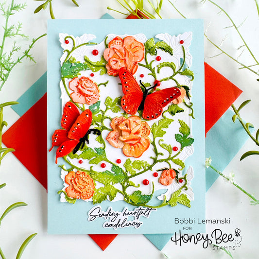 A Bold Background For Beautiful Butterflies - Honey Bee Stamps