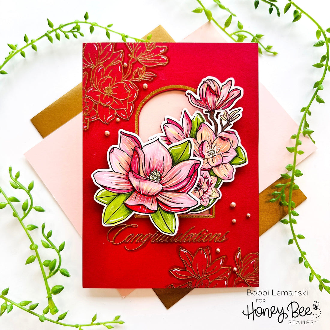 A Congrats Card for "Every Happiness" by Bobbi Lemanski - Honey Bee Stamps