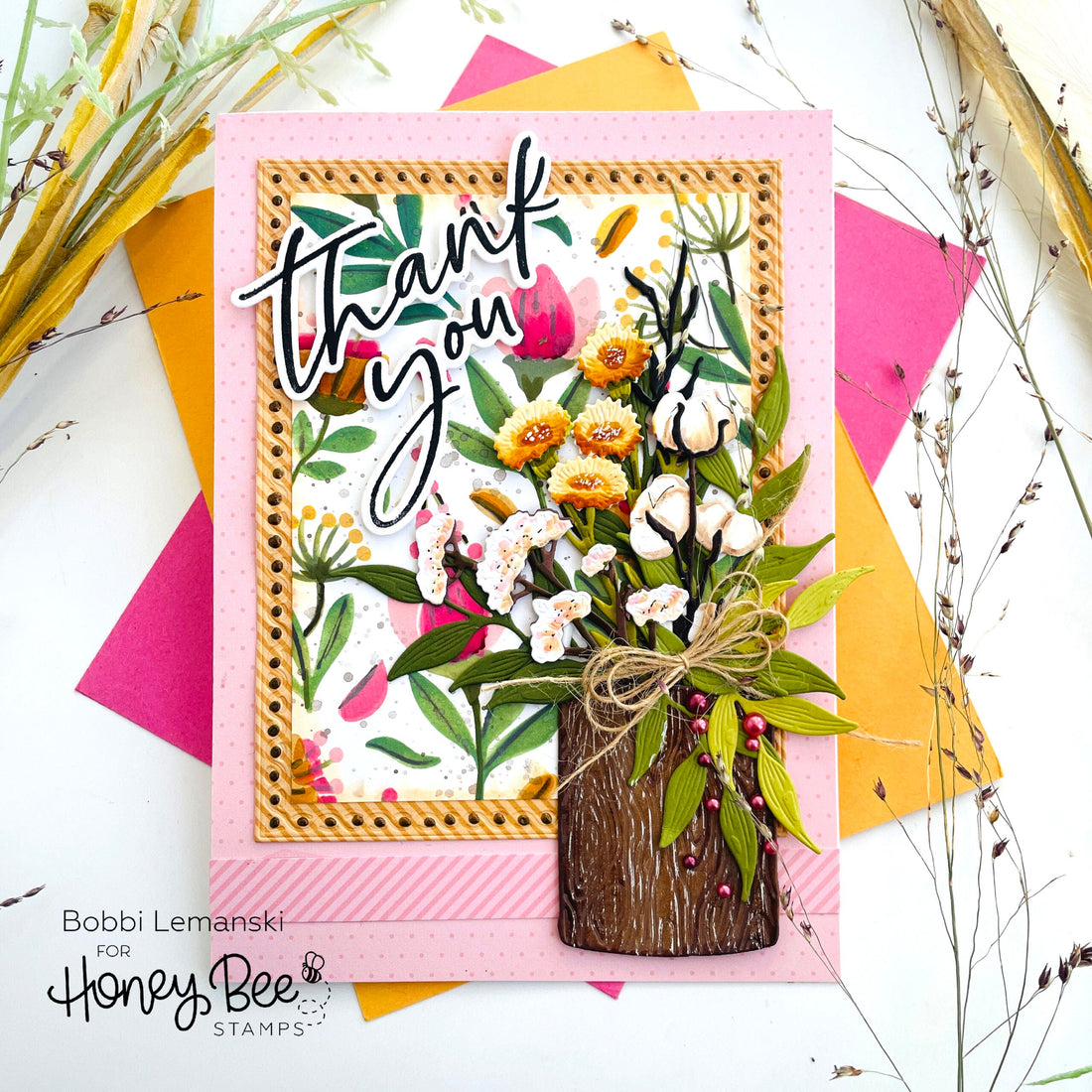 A Vase of Fall Flowers - Honey Bee Stamps