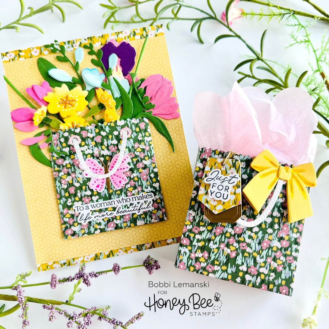 Bagged Blooms and Beautiful Words by Bobbi Lemanski - Honey Bee Stamps