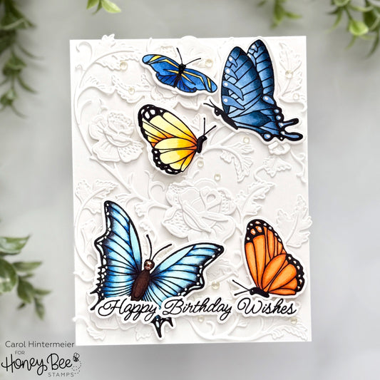 Beautiful Birthday Card with Butterflies - Honey Bee Stamps