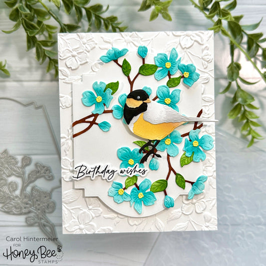 Birthday Card feat. Lovely Layers: Winter Birds and Dogwood - Honey Bee Stamps