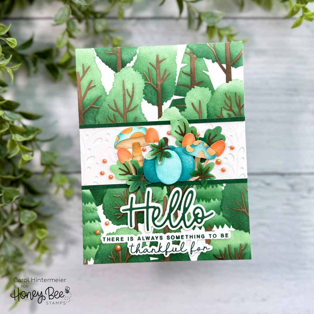 Colors Of Autumn Stenciled Card - Honey Bee Stamps